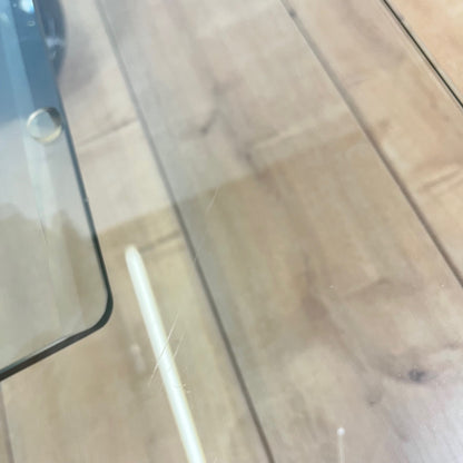 Table basse asymétrique roche bobois en verre et marbre, 1980/90