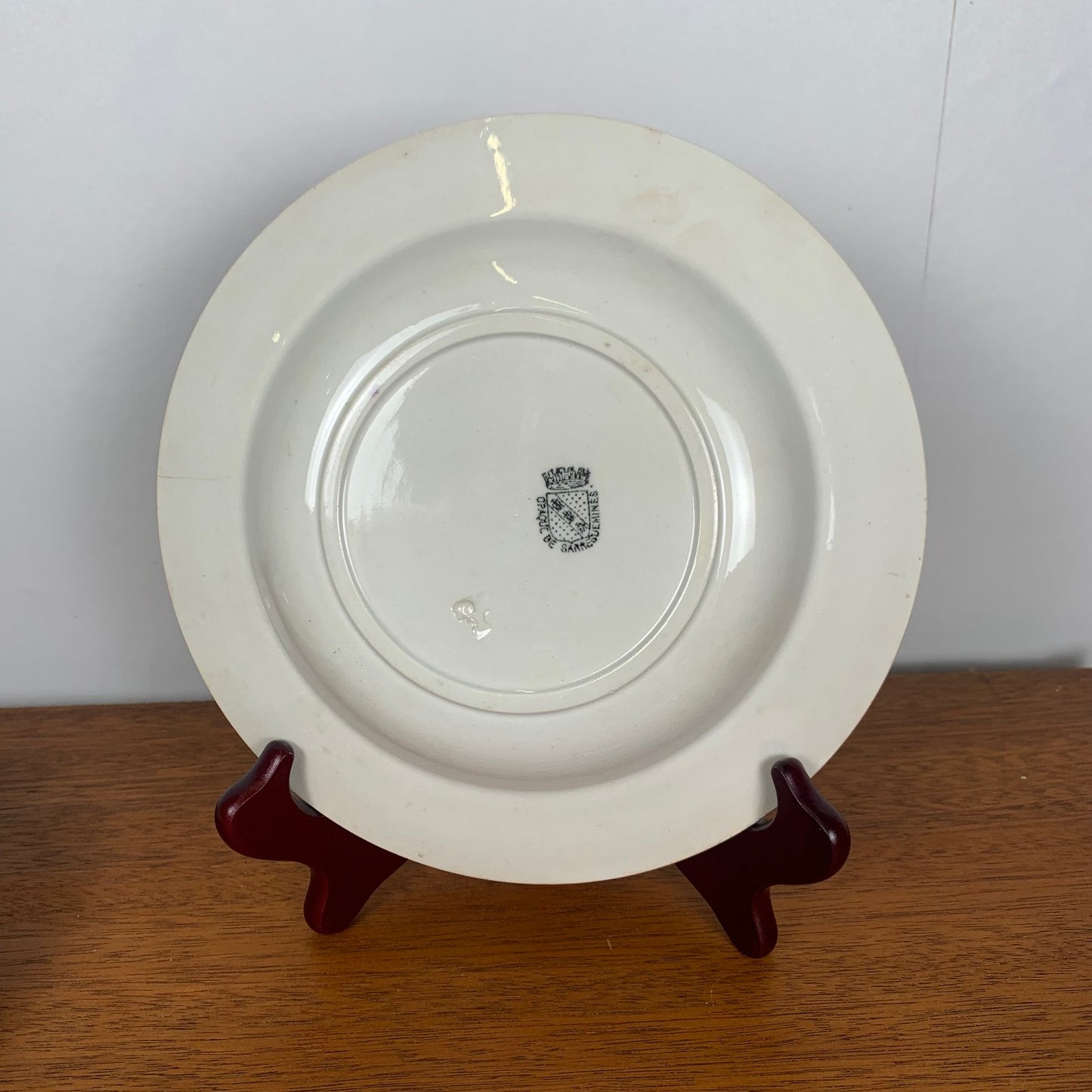Set of 2 Sarreguemines soup plates, 19th century.