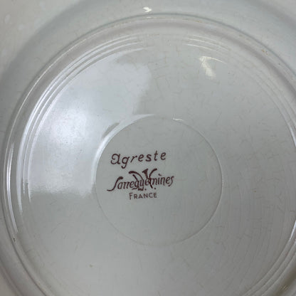 Set of 4 Sarreguemines soup plates, "Agreste" model, 1920/50