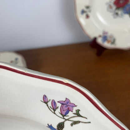 Set of 4 Sarreguemines soup plates, "Agreste" model, 1920/50