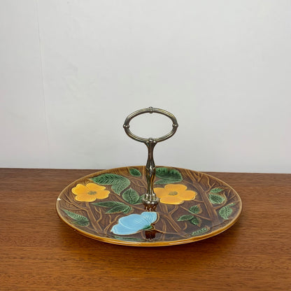 Barbotine server / tray, Sarreguemines, 1950