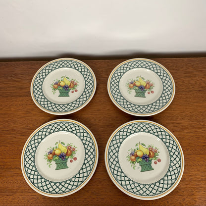 Set of 4 Villeroy &amp; Boch bread plates, "Basket" model