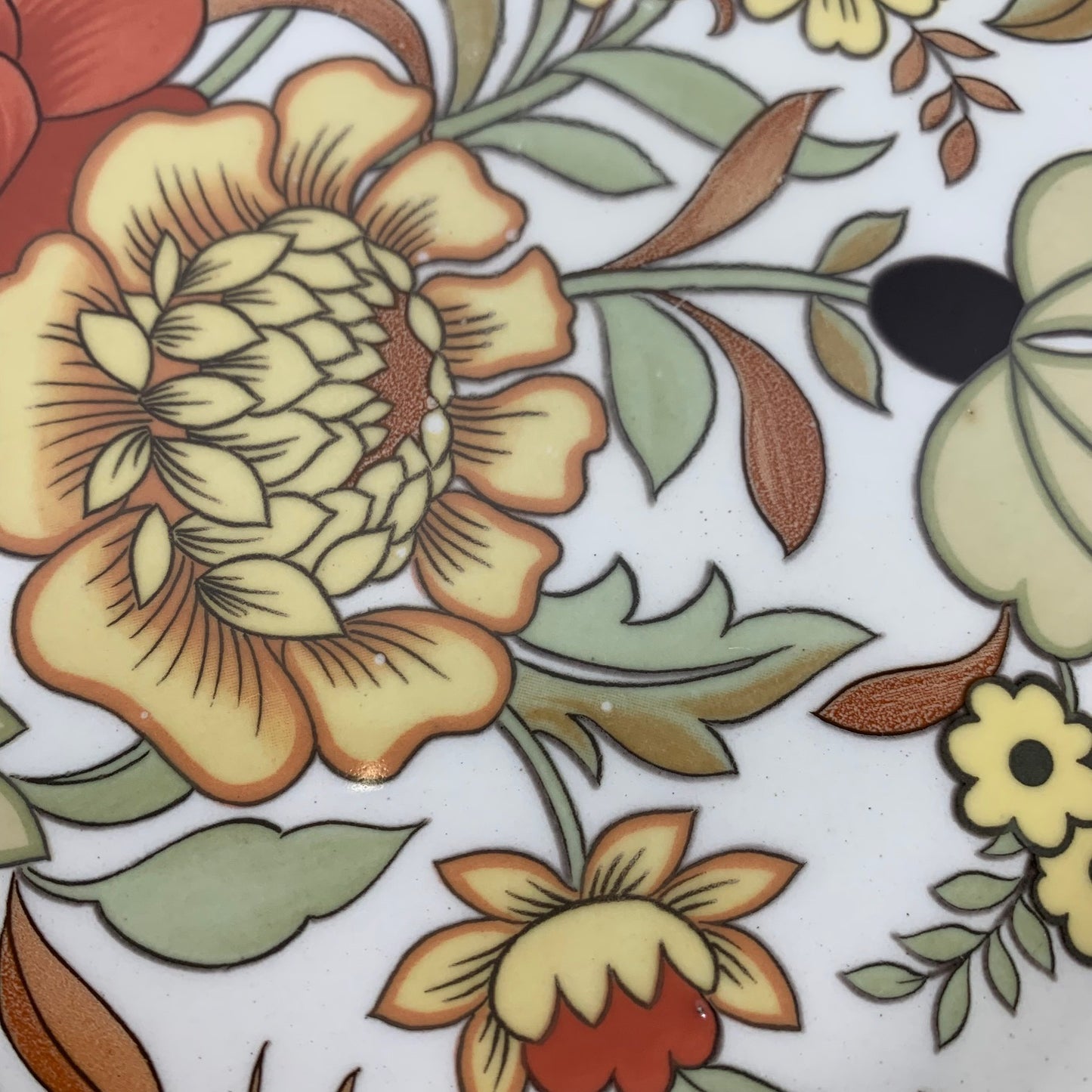 Very large Staffordshire ironstone platter, Burleigh, floral pattern, 1970