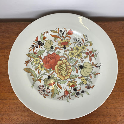 Very large Staffordshire ironstone platter, Burleigh, floral pattern, 1970