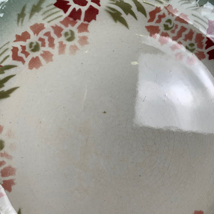 Set of 2 Choisy le roi plates, iron earth, floral motif, late 19th century