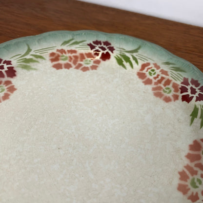 Set of 2 Choisy le roi plates, iron earth, floral motif, late 19th century