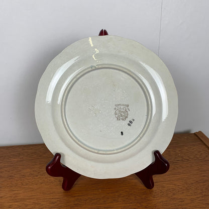 Set of 2 Choisy le roi plates, iron earth, floral motif, late 19th century