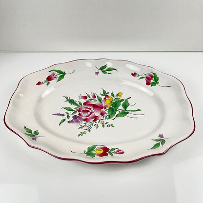 Oval dish with flat end, Réverbère model by KG Lunéville