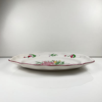 Oval dish with flat end, Réverbère model by KG Lunéville