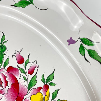 Oval dish with flat end, Réverbère model by KG Lunéville