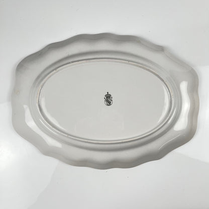 Oval dish with flat end, Réverbère model by KG Lunéville