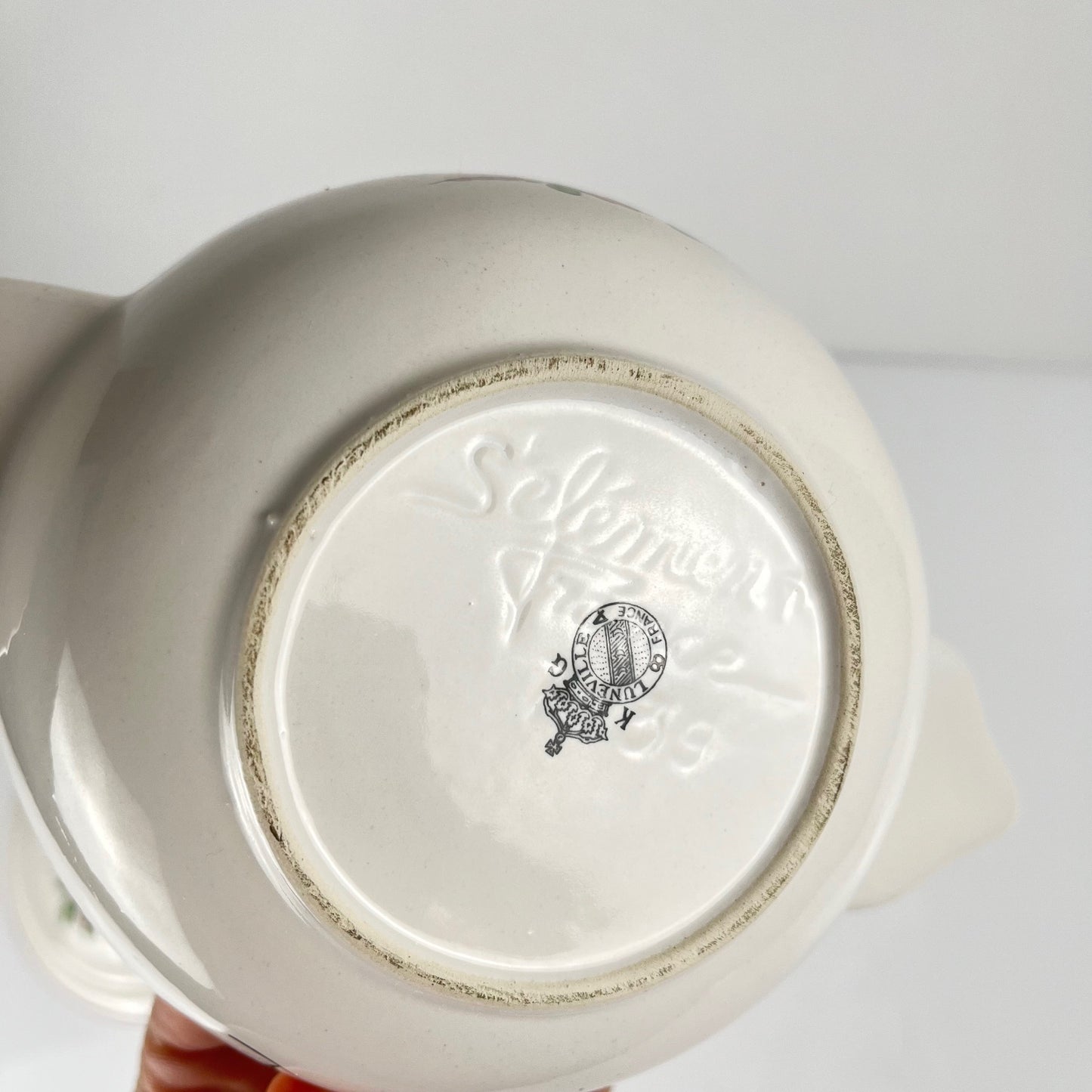 Bowl with handle, "Réverbère" model by KG Lunéville