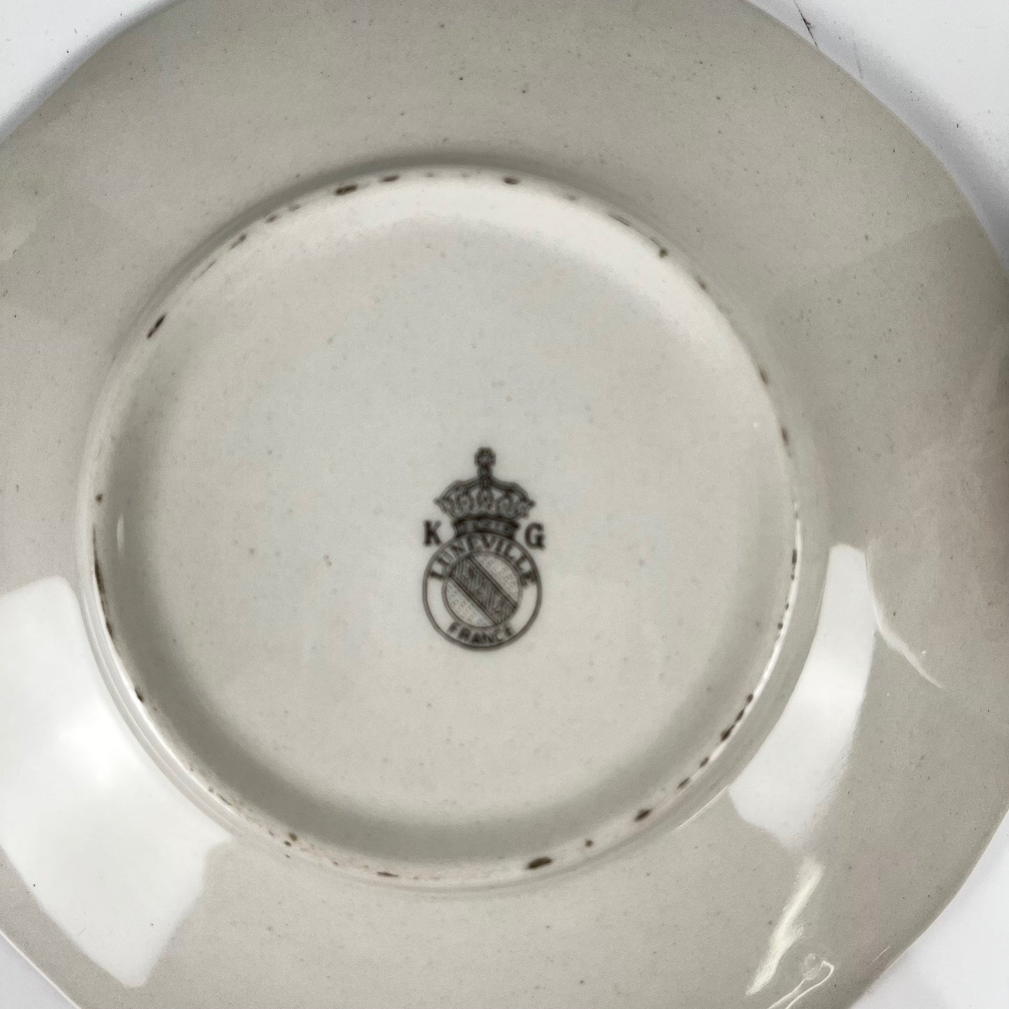 Set of 6 coffee cups with saucers, "Réverbère" pattern by KG Lunéville