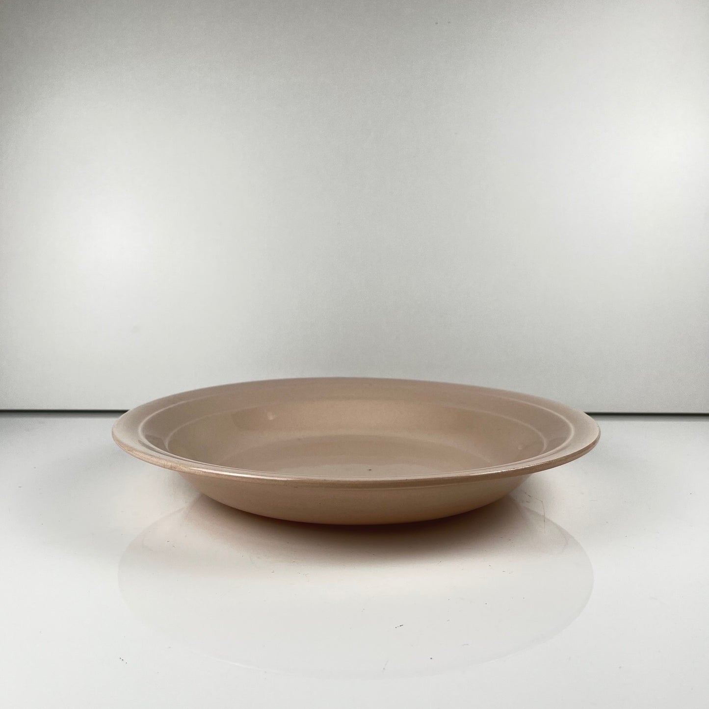 Pale pink round, shallow dish, St Amand, ceranor, 1940