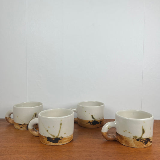 Set of 4 large cups "La Colombe", 1950/60