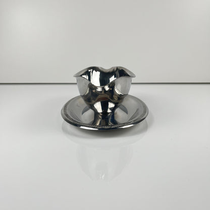 Saucière en métal style empire, couleur argenté