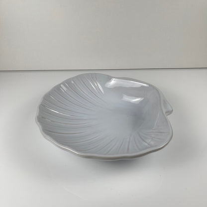 Large platter in the shape of a scallop shell, Emile Henry, France, mid-20th century