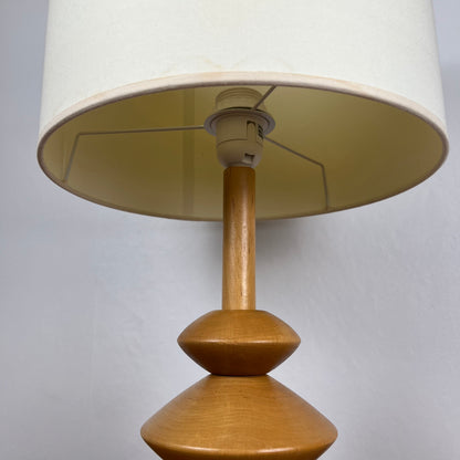 Lampe de table en bois clair, 1980