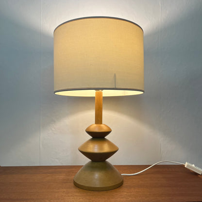 Lampe de table en bois clair, 1980