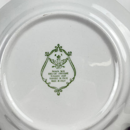 Set of 6 Italian English-style dessert plates, red pattern