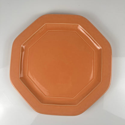 Salmon pink octagonal dish, ironstone, Pagnossin, Italy, 20th century