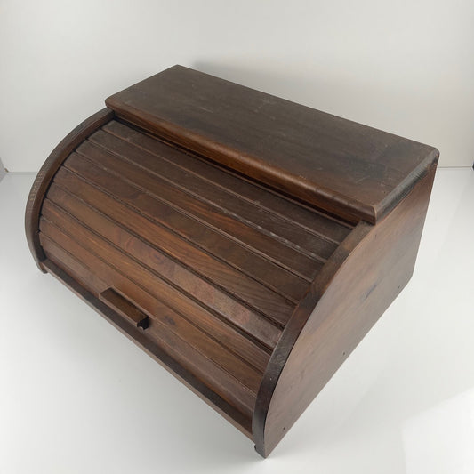 Dark wood bread bin