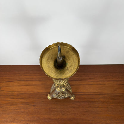 Pique-cierge ancien gothique en bronze