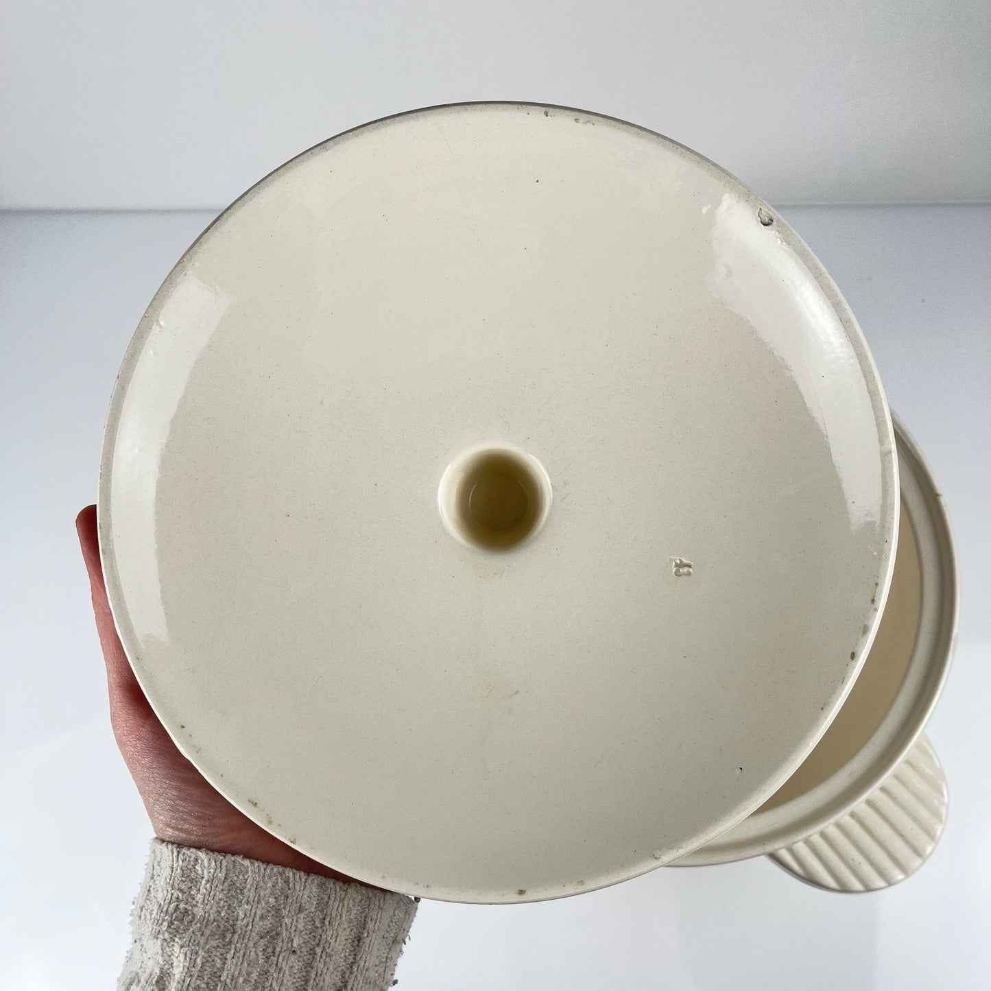 Badonviller Semi-Porcelain Soup Tureen, blue floral pattern, early 20th century