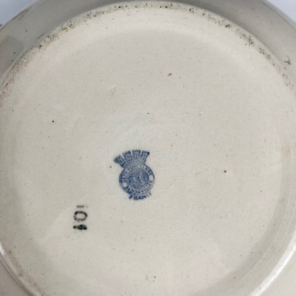 Badonviller Semi-Porcelain Soup Tureen, blue floral pattern, early 20th century