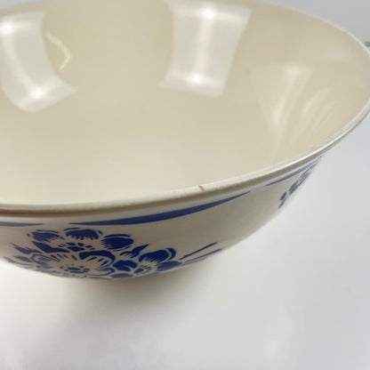 Saladier Demi-porcelaine Badonviller, motif fleurs bleu, début XXe