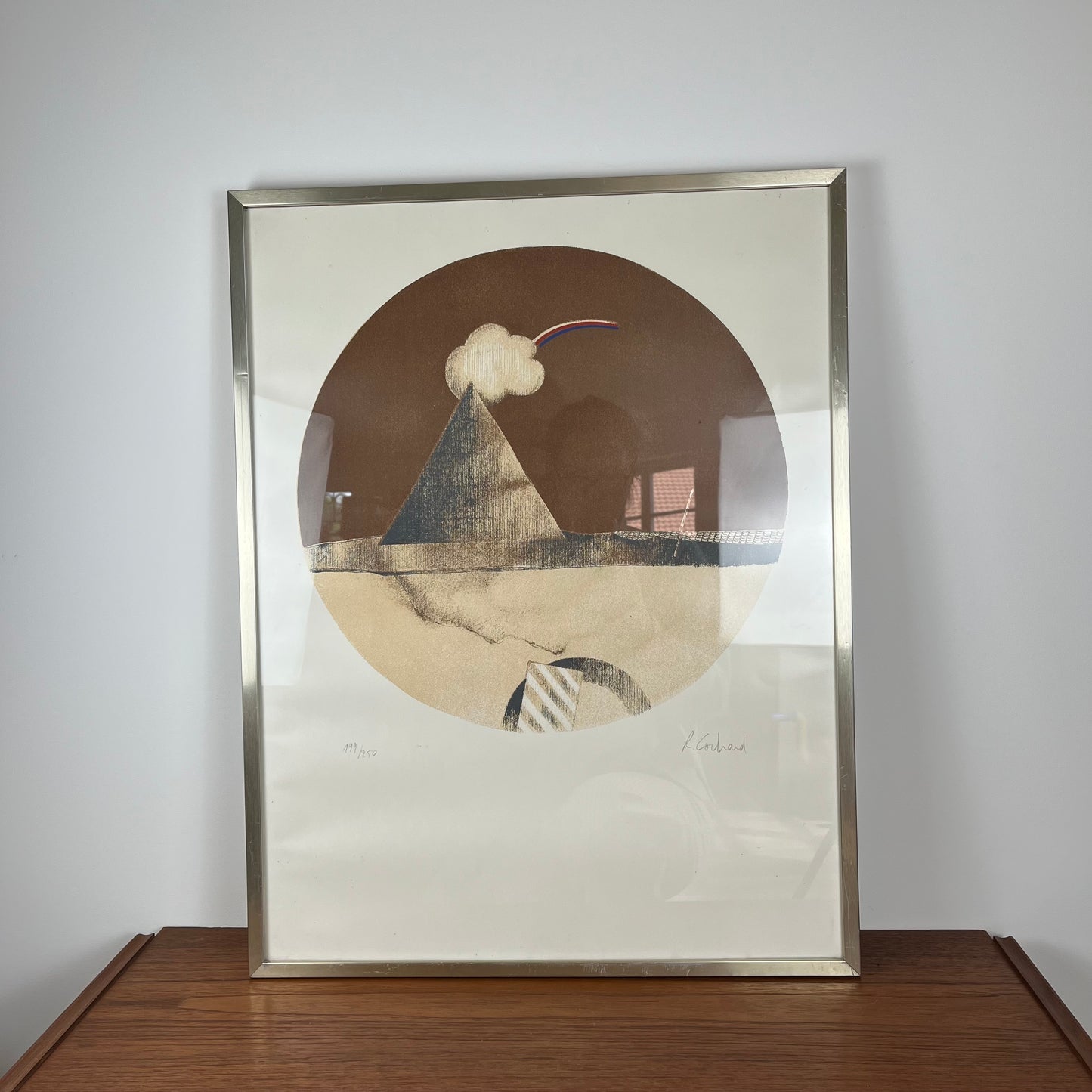Estampe graphique encadrée par R. Cochard des années 70 en édition limitée (199/250)
