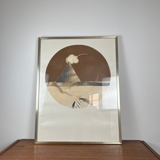Estampe graphique encadrée par R. Cochard des années 70 en édition limitée (199/250)