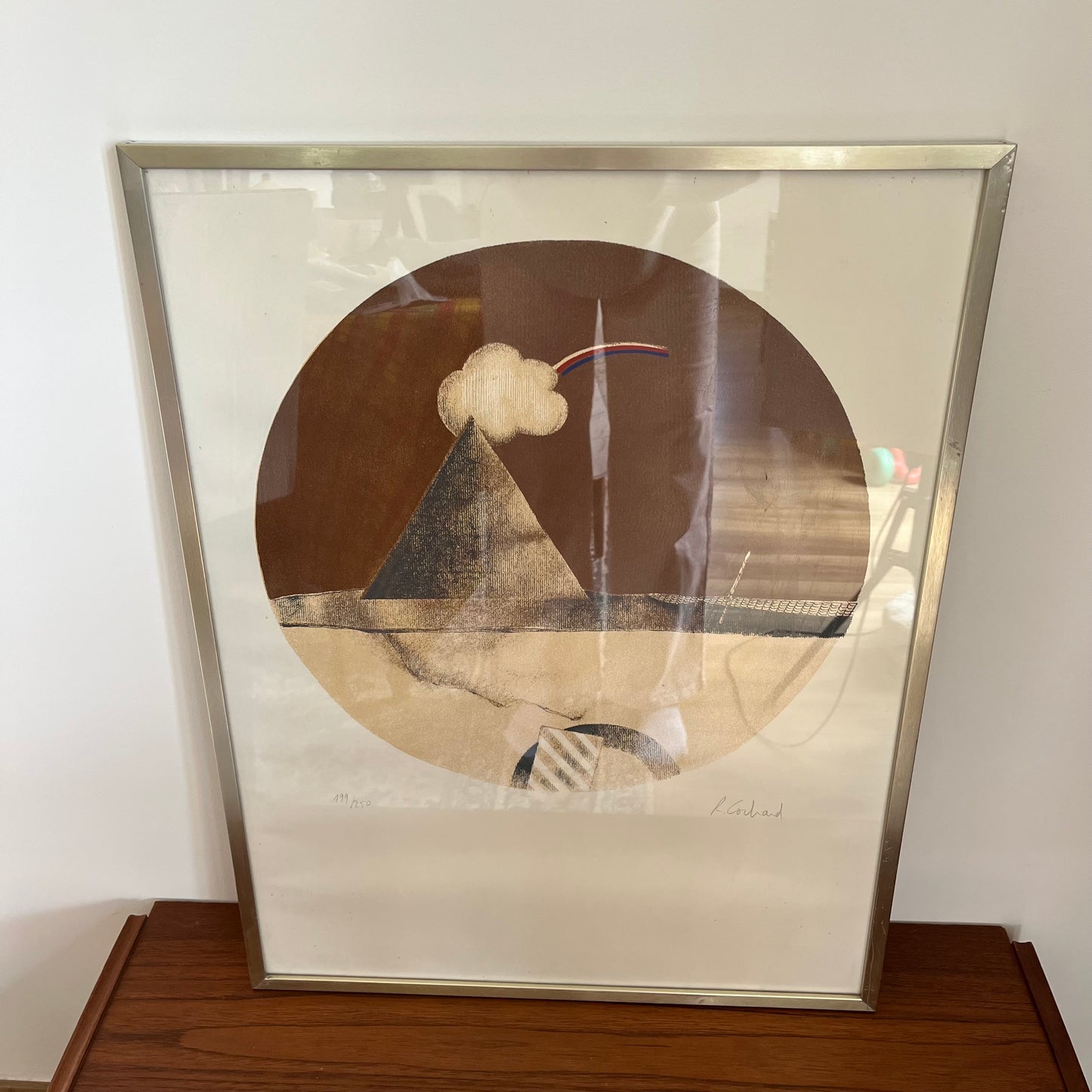 Estampe graphique encadrée par R. Cochard des années 70 en édition limitée (199/250)