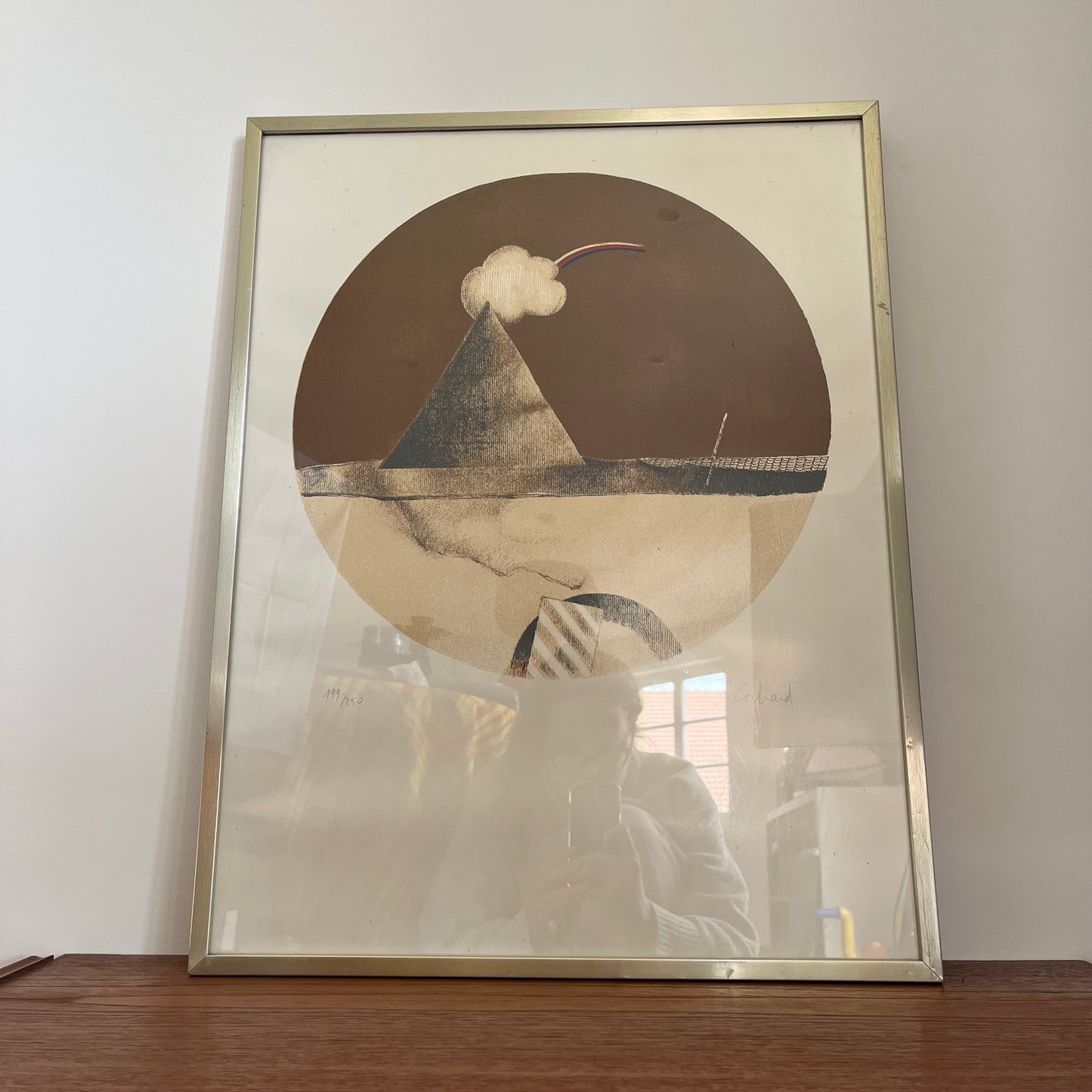 Estampe graphique encadrée par R. Cochard des années 70 en édition limitée (199/250)