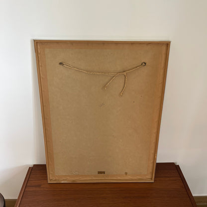 Estampe graphique encadrée par R. Cochard des années 70 en édition limitée (199/250)