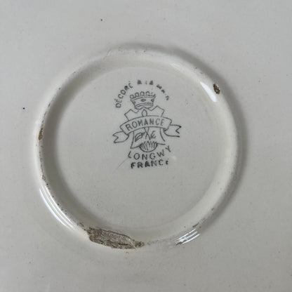 Plat à gateau Longwy modèle "Romance", début XXème s.