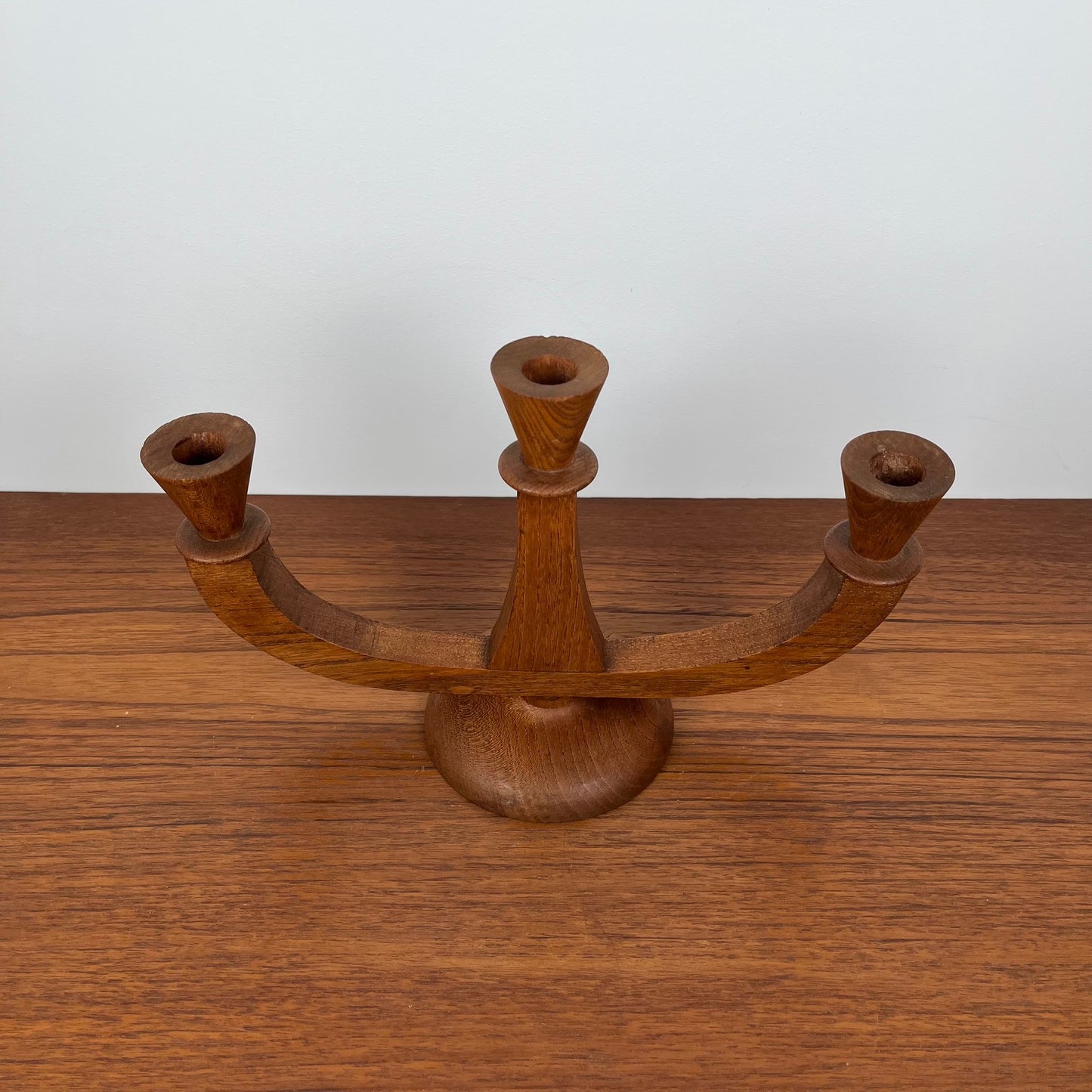 Bougeoir 3 bras en teck, 1960/70