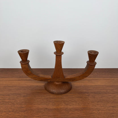 Bougeoir 3 bras en teck, 1960/70