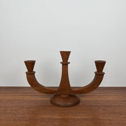 Bougeoir 3 bras en teck, 1960/70