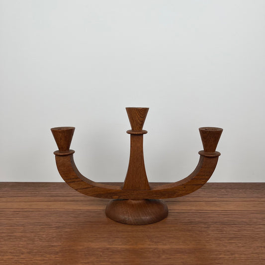 Bougeoir 3 bras en teck, 1960/70
