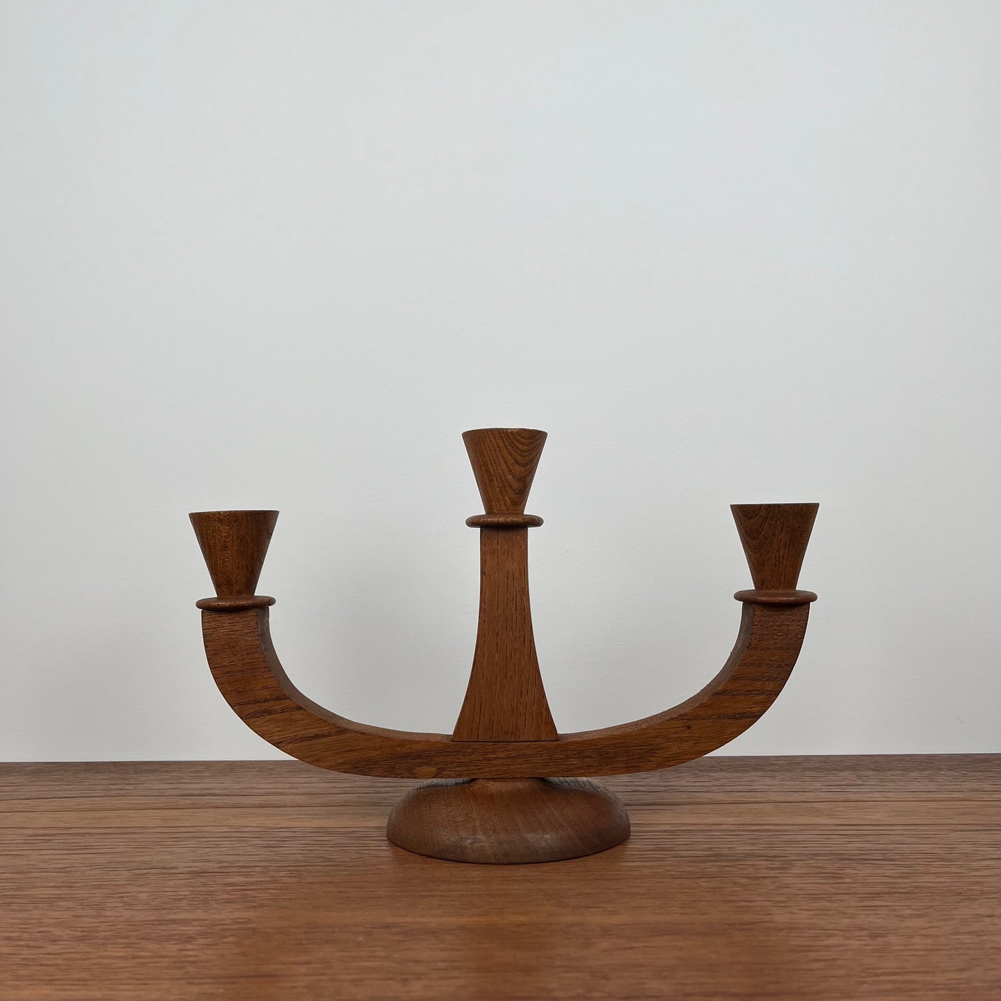Bougeoir 3 bras en teck, 1960/70