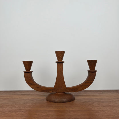 Bougeoir 3 bras en teck, 1960/70