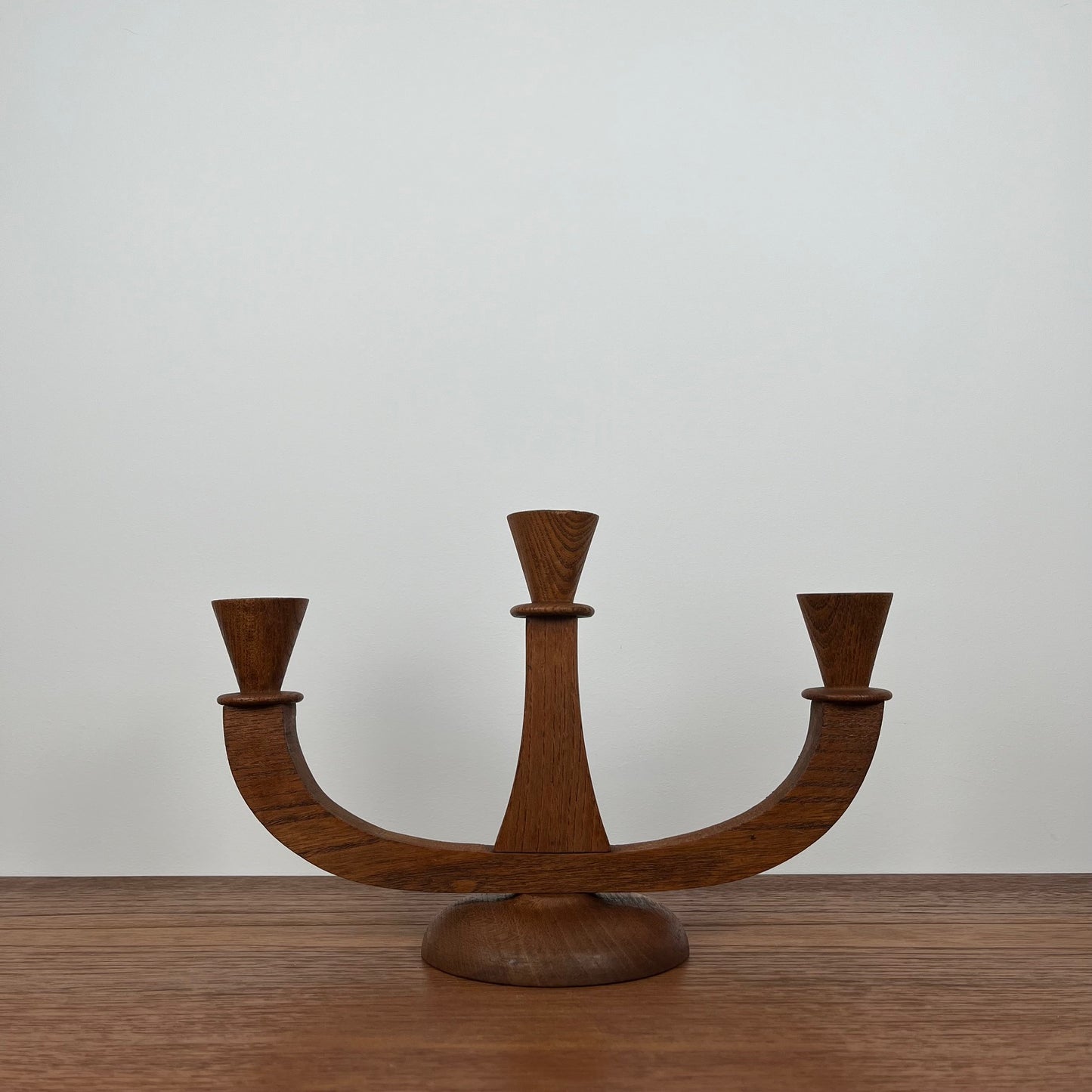 Bougeoir 3 bras en teck, 1960/70