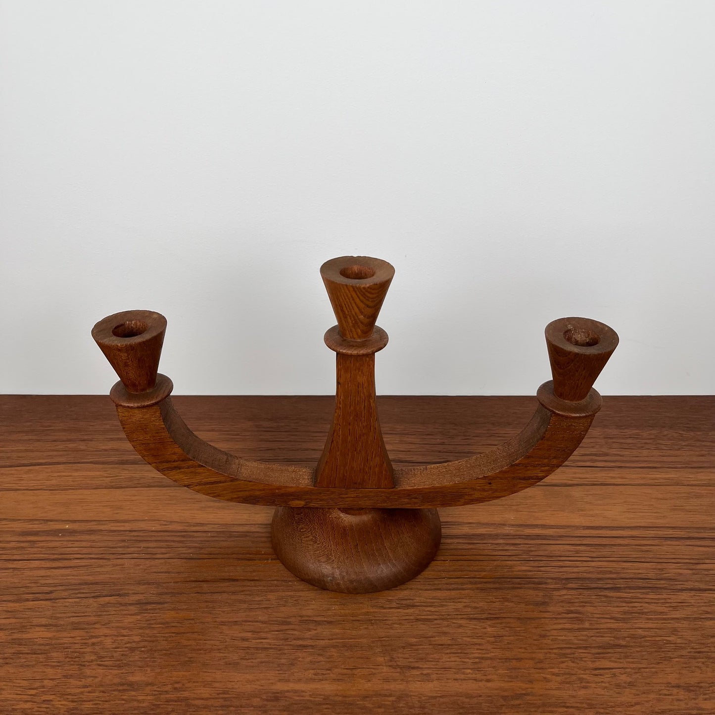 Bougeoir 3 bras en teck, 1960/70