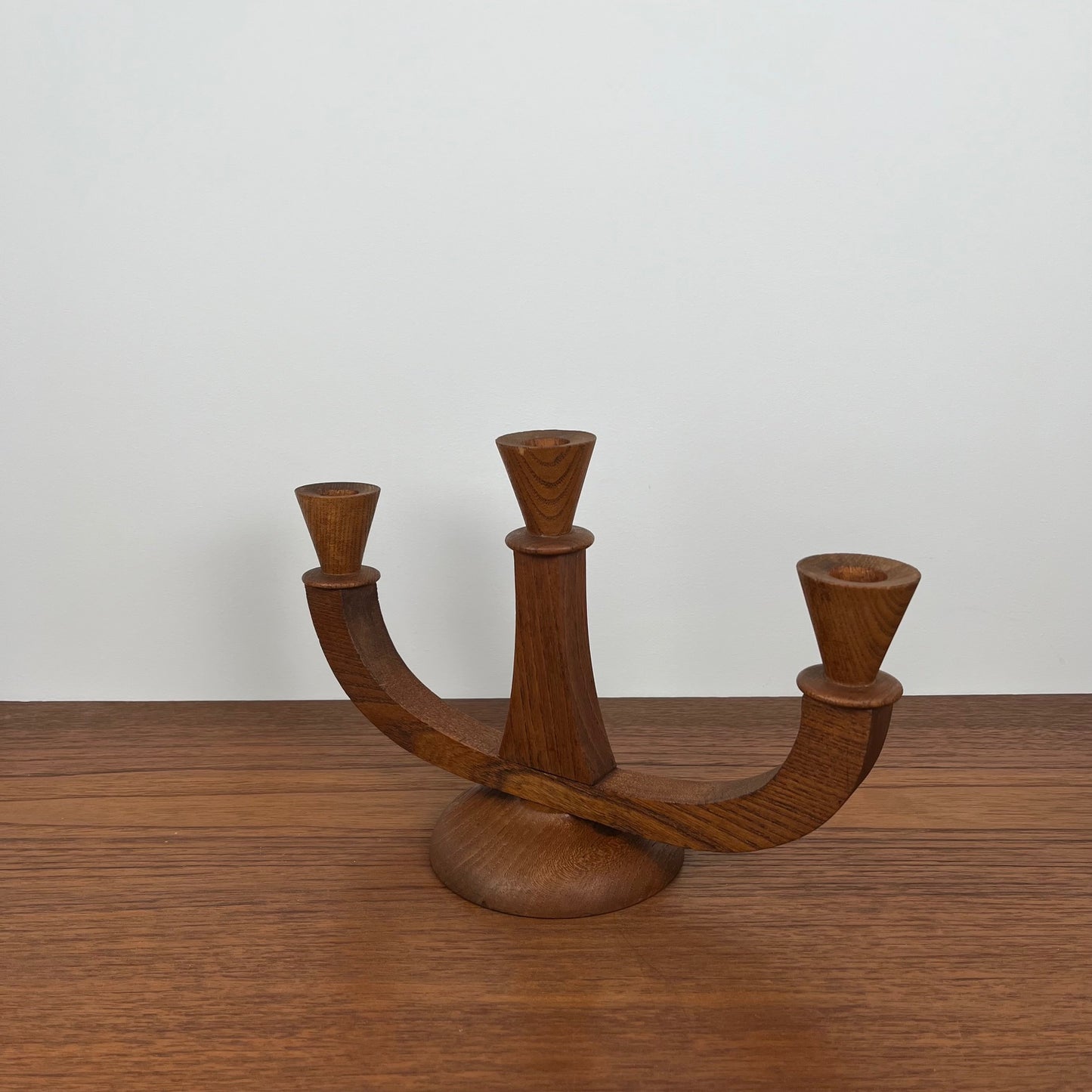 Bougeoir 3 bras en teck, 1960/70