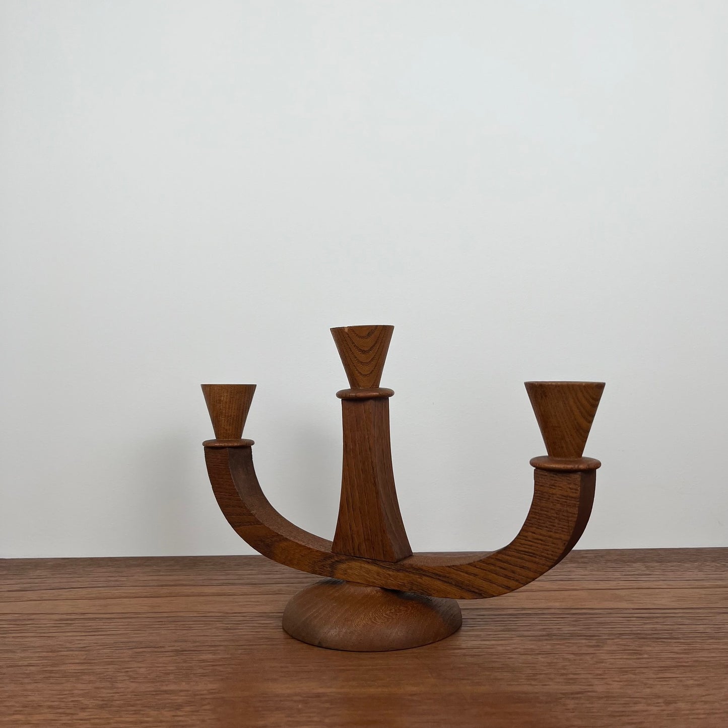 Bougeoir 3 bras en teck, 1960/70