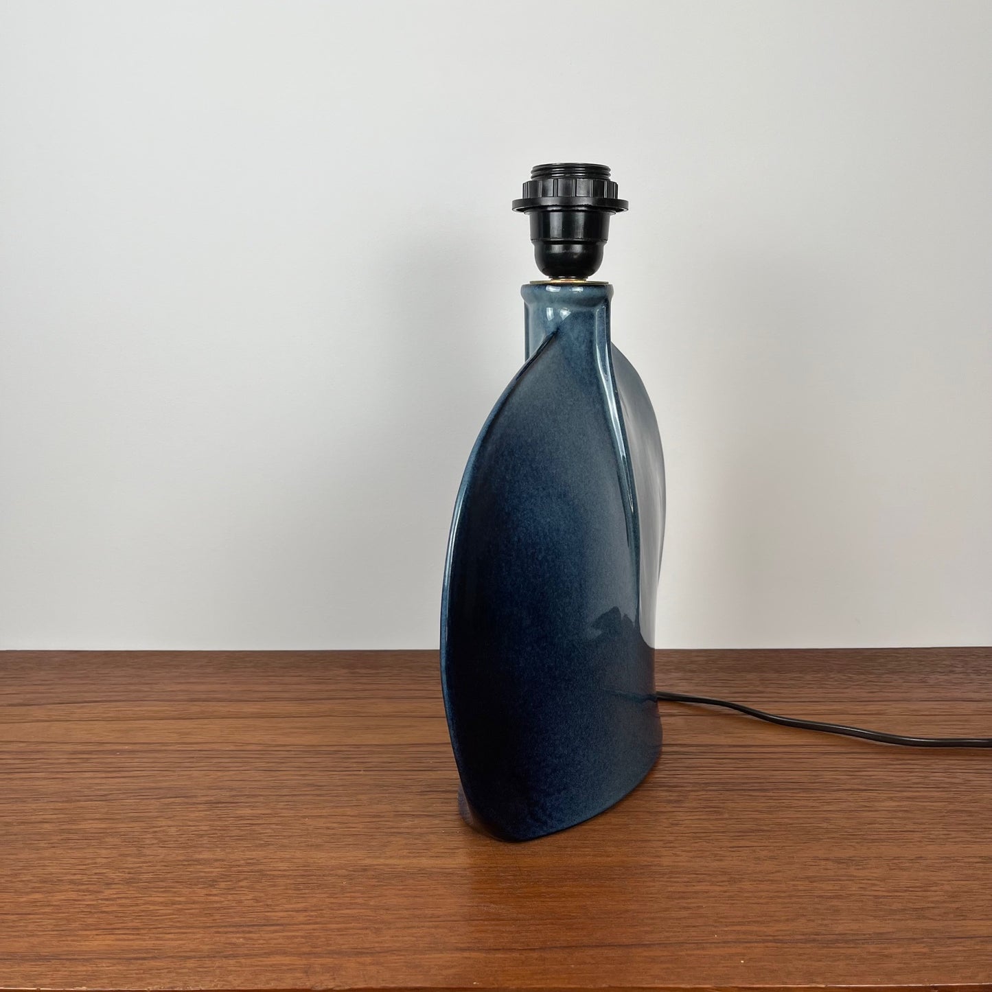 Pied de lampe en céramique bleu pétrole, 1960