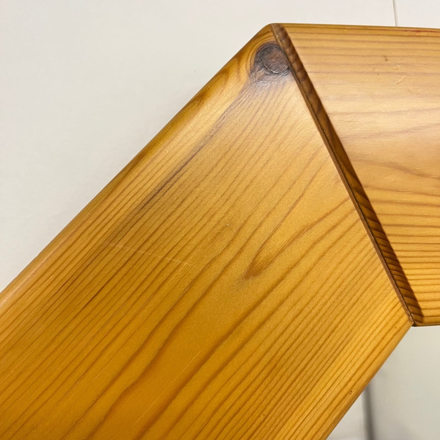 Large octagonal pine mirror, Scandinavian, 1980s