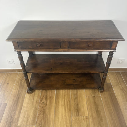 Antique solid wood console table – late 19th / early 20th century