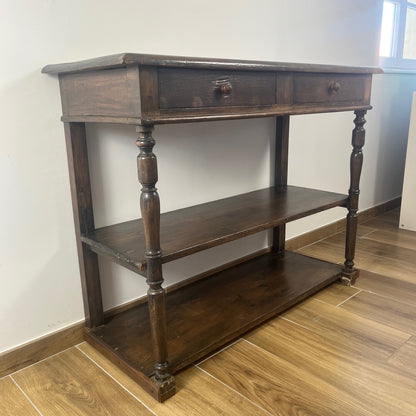 Antique solid wood console table – late 19th / early 20th century